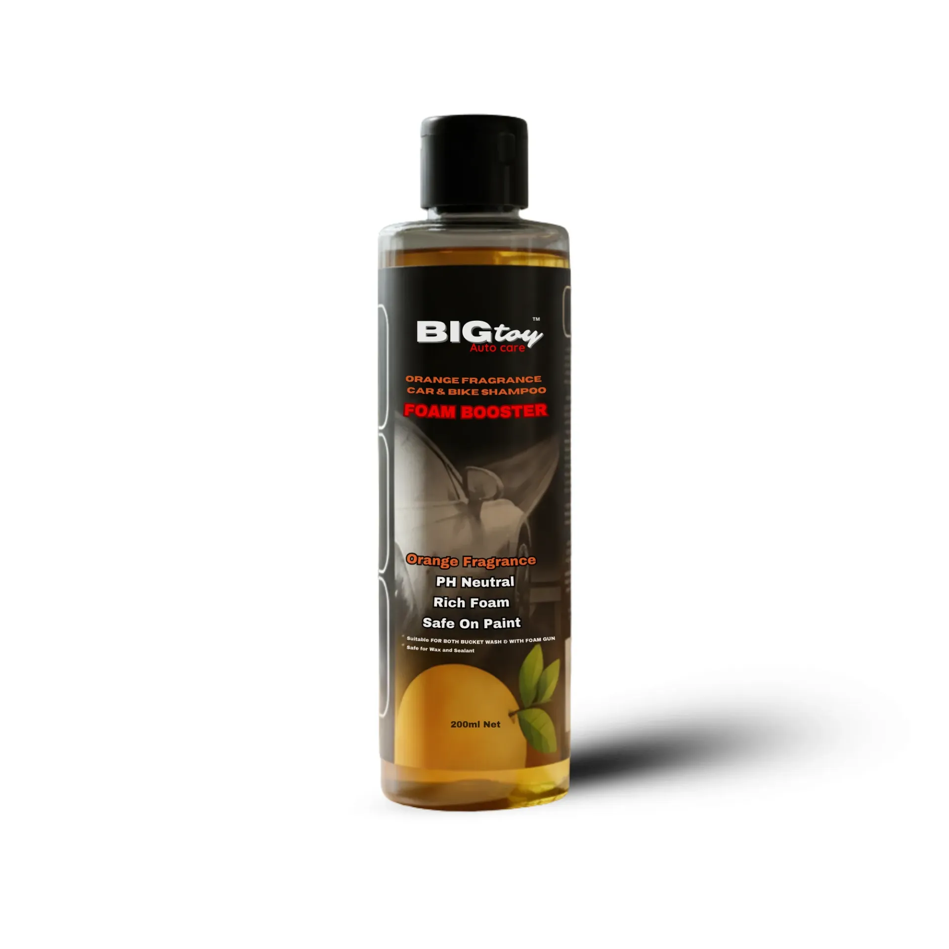 Orange Fragrance Car & Bike Shampoo 1000ml, 500ml, 200ml (200ml)