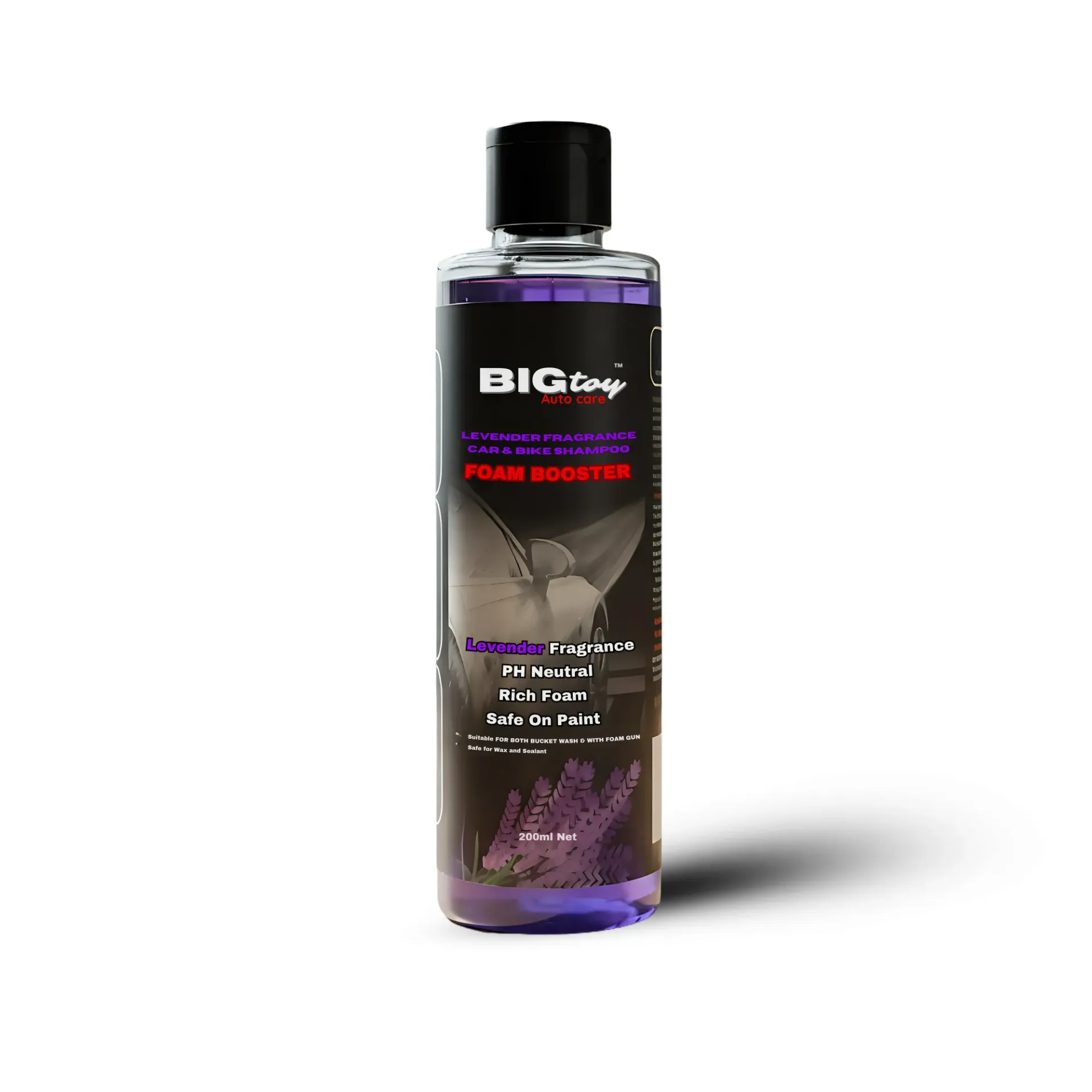 BIGtoy Autocare Lavender Fragrance Car & Bike Shampoo 1000ml, 500ml, 200ml (200ml)