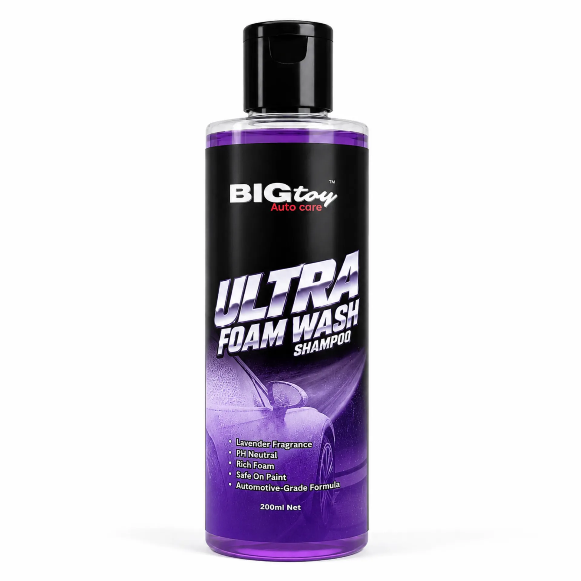 BIGtoy Autocare Ultra Foam Wash Lavender Fragrance Car & Bike Shampoo 1000ml, 500ml, 200ml